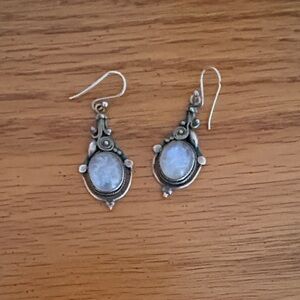 Elegant Silver Moonstone Dangle Earrings